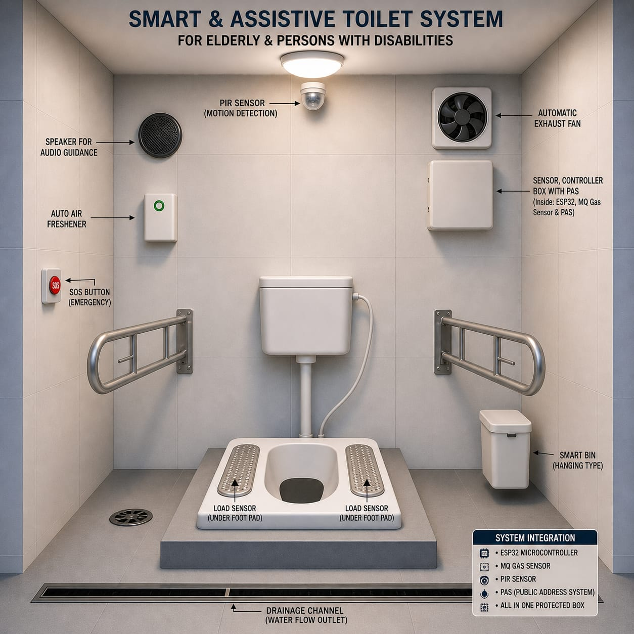 Smart assistive toilet system overview